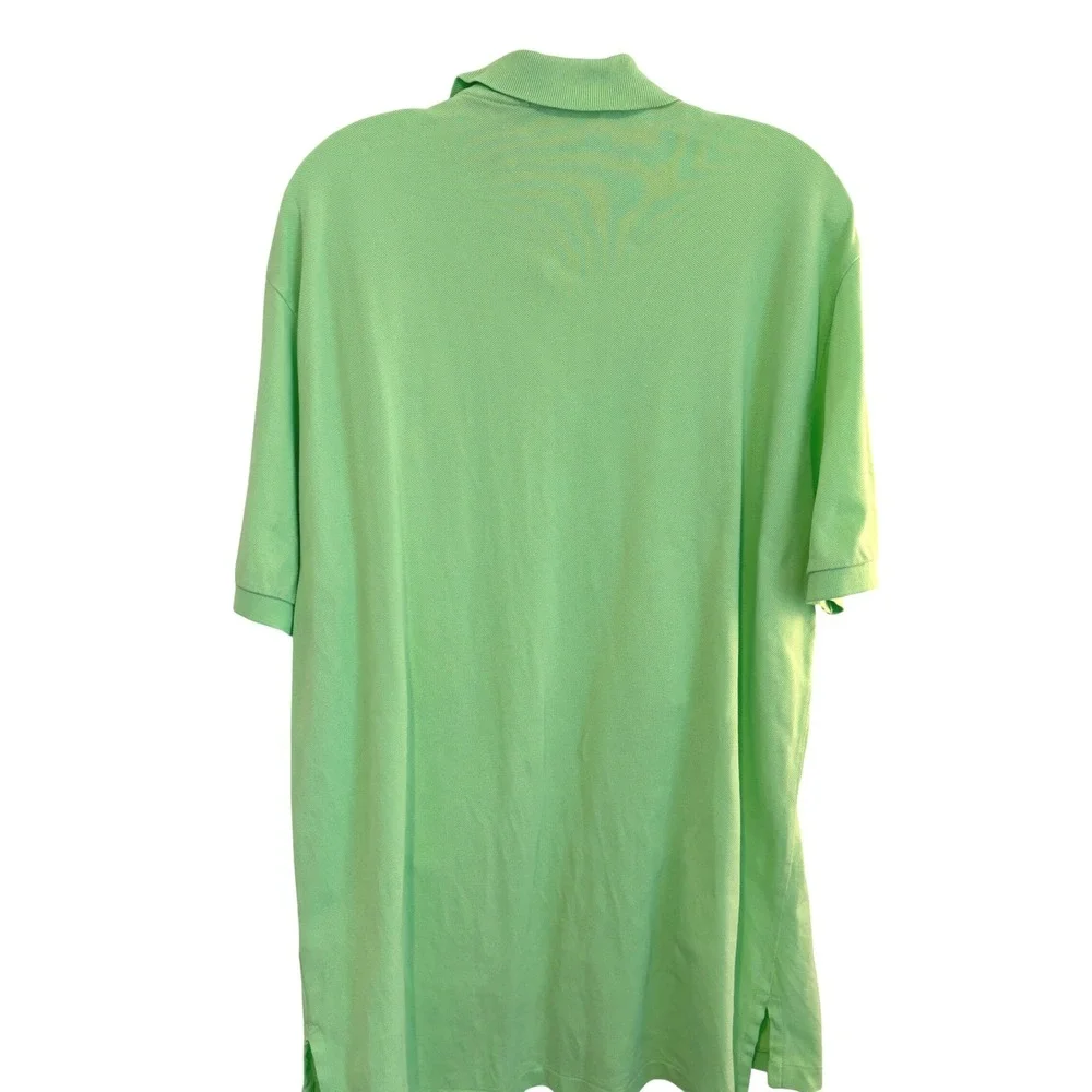 Polo Ralph Lauren Lime Green Polo Shirt Mens XL Short Sleeve Purple Pony Logo